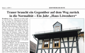 Presseartikel Haus Löwenherz im Kronberger Boten